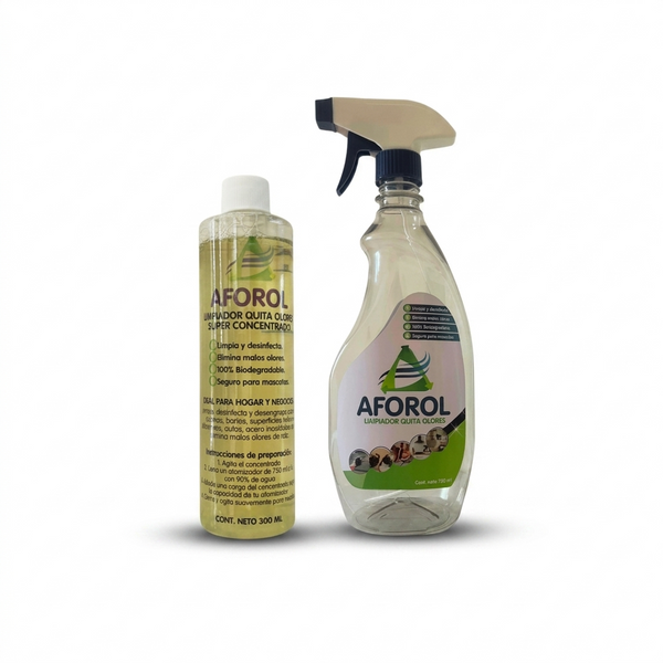 Aforol Concentrado 300 ml + 1 botella atomizadora de 750 ml para rellenar.